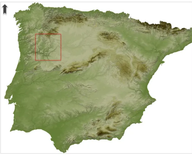 Fig. 8 – Localização genérica da área de Trás-os-Montes e Alto Douro, em Portugal e na Península Ibérica
