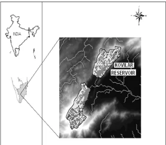 Fig. 1 The study area: Kovilar reservoir, Vaipar basin, India. 