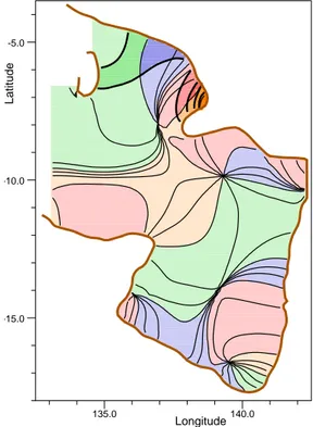 Fig. 14. Polar plot of response function (black) at Digoel River, for the range 0 to 9 radians per day