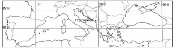 Figure 2. Geographical position of Montenegro in the Mediterranean 