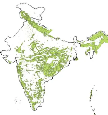 Figure 3. Forest cover map of India, February 2015 (from https: