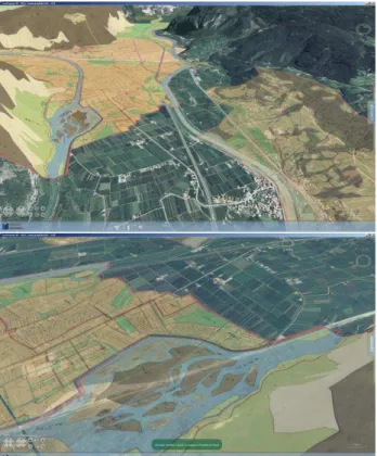 Figure 1: the system in use while showing the historical maps   It must be noted that this required an extensive preparation work  as  the  historical  cadastral  maps,  dating  back  to  the  end  of  nineteen  century,  had  been  initially  made  availa