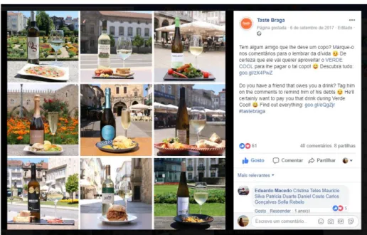 Figura 10: Um dos posts relativo ao Verde Cool 2017 publicado na página de Facebook do Taste Braga 