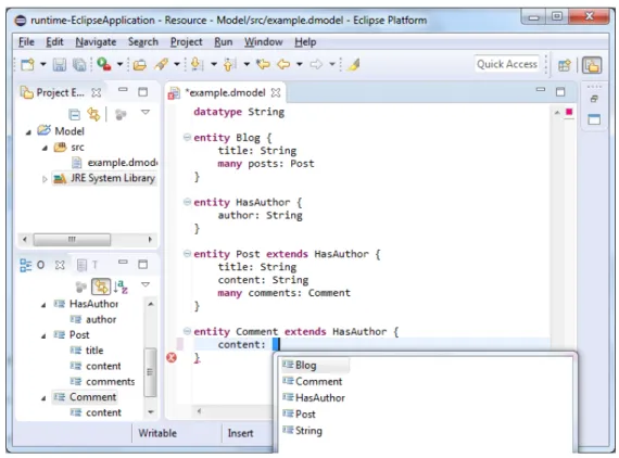 Figure 4 .: xText generated editor