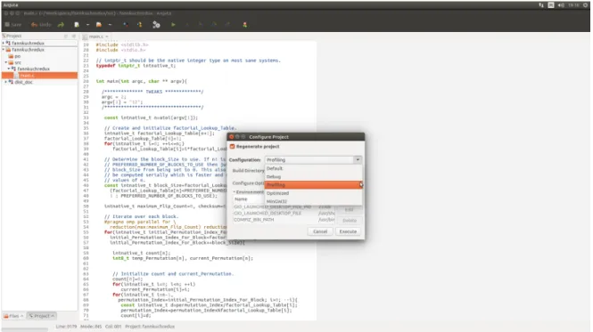 Figure 21 .: Changing between profiles through Anjuta DevStudio.