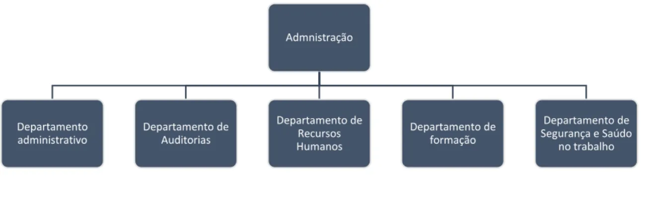 Figura 1- Organigrama da empresa; fonte: elaborado pela estagiária. 