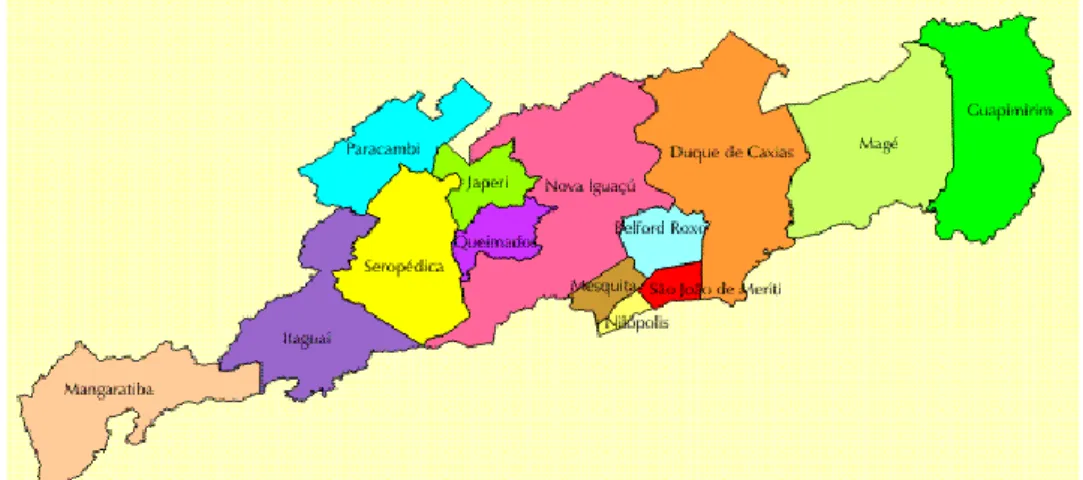 Figura  2  –  Representação  da  composição  territorial  da  Baixada  Fluminense  pelo  IPAHB
