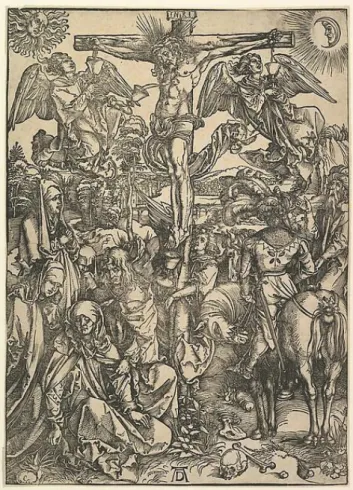 Figura 8: «A Crucificação» da série de xilogravuras  A Grande Paixão,  de Albrecht Dürer, c