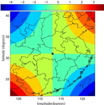 Fig. 5. Same as in Fig. 4 except for the geodesic distance differ- differ-ence between the results obtained by Eq