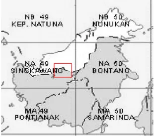Figure 4 shows the location of study area in west Kalimantan, and Figure 5  shows the coverage of the Radarsat images over study area