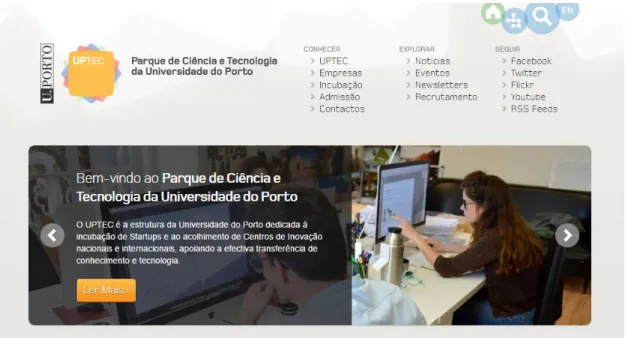 Figura 2 - Website UPTEC 