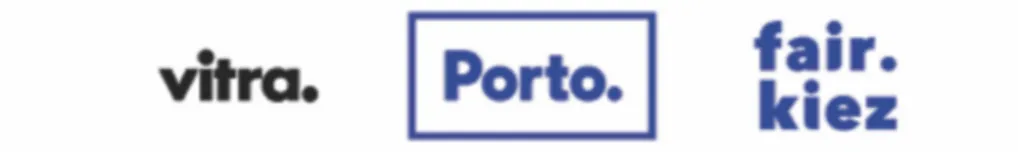 Figura 1. vitra. (1990) - Porto. (2014) - fair.kiez (2015): Semelhantes utilizações do ponto como elemento diferenciador.