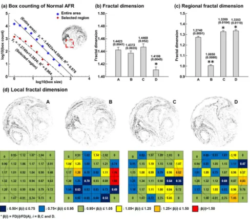 Figure 5. Fractal analysis of exhaled particle distributions using Box Counting method