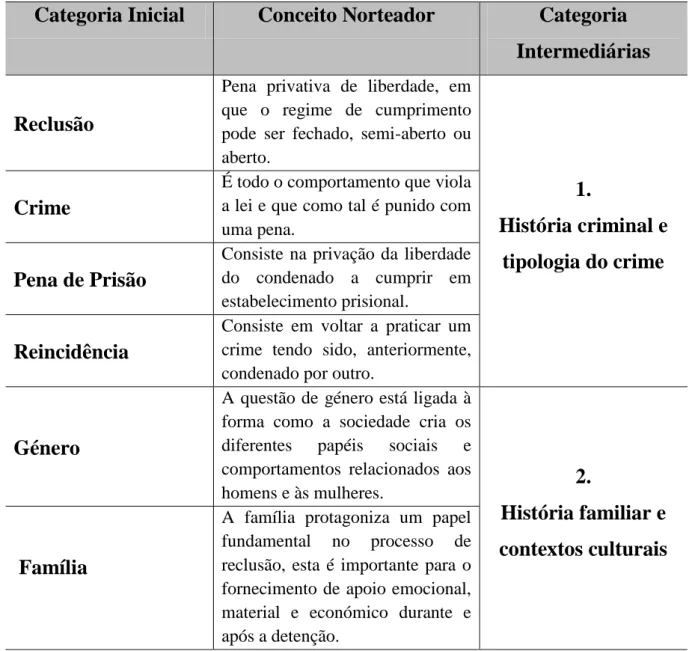 Tabela 6 – Categorias Intermédias 