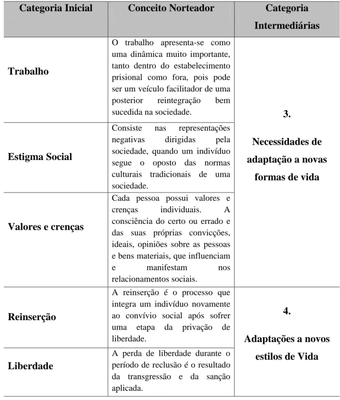Tabela 6 – Categorias Intermédias (continuação) 