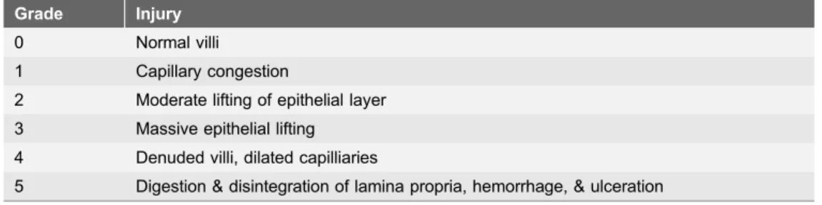 Table 1. Intestinal injury histopathologic grading.