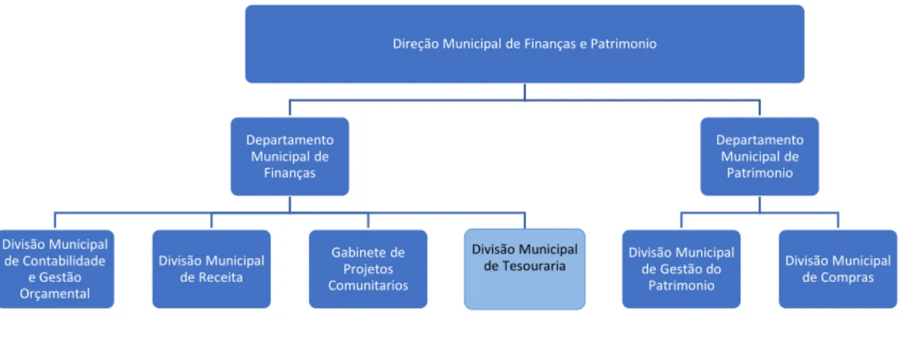 Figura 1 - Organograma de Direção Municipal de Finanças e Património.   