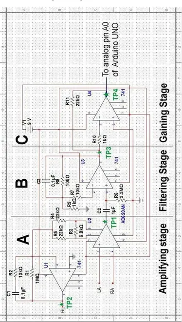 Figure 2 : ECG Amplifier Circuit  Diagram 