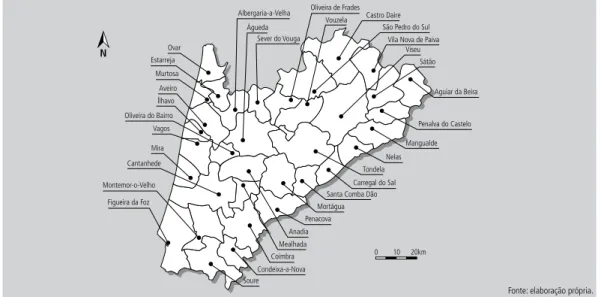 Figura 2    |   Delimitação geográfica da região CAV, por concelho.
