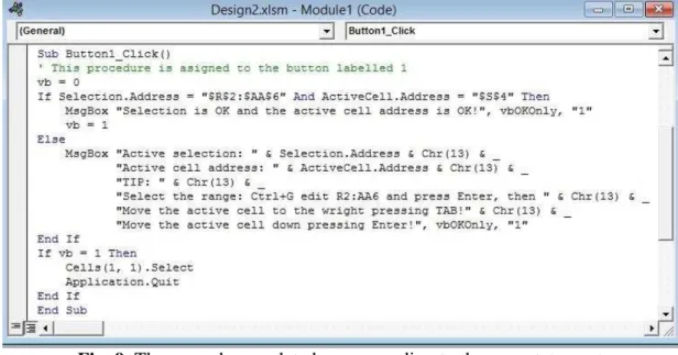 Fig. 9. The procedure updated corresponding to the new statement  Task  11:  Test  the  new  functionality  and 