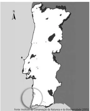 Figura 1    |   Enquadramento da área em estudo: Parque  Natural do Sudoeste Alentejano e Costa Vicentina.