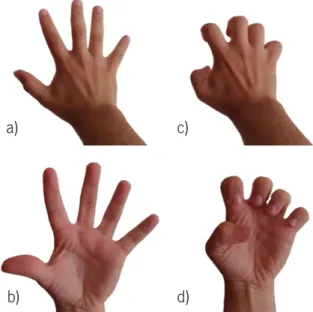 Figura 11 - Exercício de aquecimento, esticar e fletir os dedos.