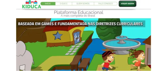 Figura  5  -  Interface da plataforma  KIDUCA  (“KIDUCA Plataforma Educacional - A  mais completa do Brasil,” 2015)