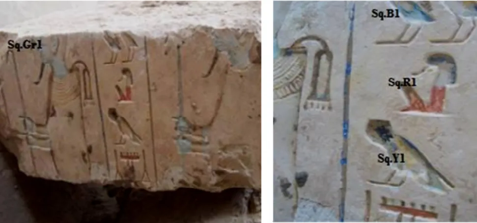 Fig. 1. The painted limestone block discovered at the excavations of Cairo University at Saqqara area
