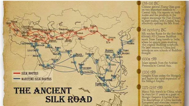 Figura 3 Mapa da Rota da Seda da China antiga 37