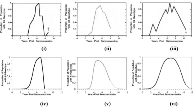 Figure 2 - Experimental 1  (i-iii) and approximated (iv-vi) proiles by a function of the form of eq