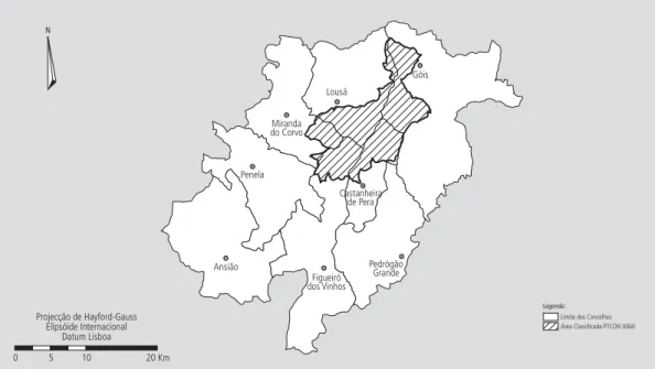 Figura 1    |    Sítio classificado PTCON 0060 – Serra da Lousã (15 158 ha) e concelhos da região.