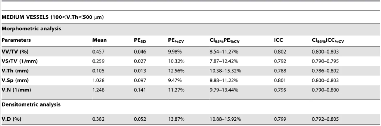 Figure 2 presents the standard morphometric parameters calculated in the lower hind limb for 50% and 100% of the injected contrast agent dosage