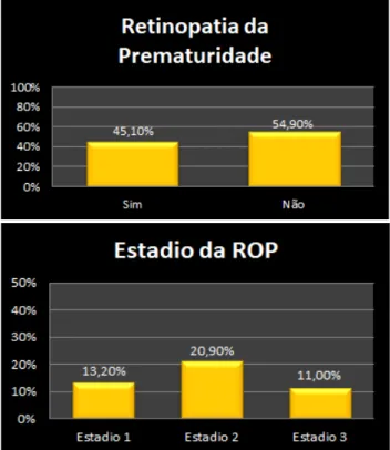Gráfico 3 – Frequência de fatores de risco para ROP nos casos estudados. 