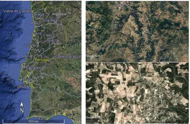 Figura 1. Localização de Argozelo (extraído da plataforma Google Earth, dia 21-10-2017)