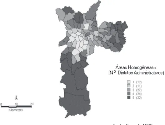 Figura 1 – Mapa da exclusão/inclusão social da cidade de São Paulo.