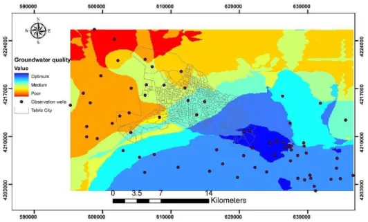 Table 6. The spatial distribution and evaluation of water quality parameters 
