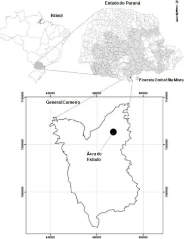 Figura 1 – Localização da área de estudo em General Carneiro/PR. 