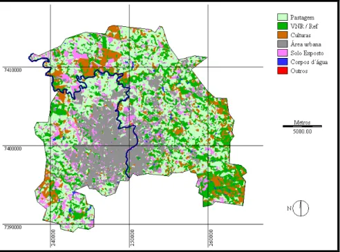Figura 1 - Mapa de cobertura do solo para o município de Sorocaba-SP. 