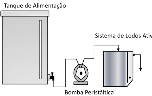 Figura 1- Esquema do sistema de lodos ativados utilizado no ensaio
