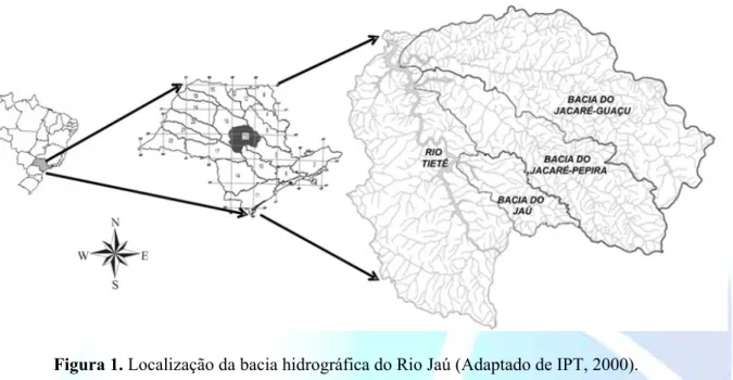Figura 1. Localização da bacia hidrográfica do Rio Jaú (Adaptado de IPT, 2000). 