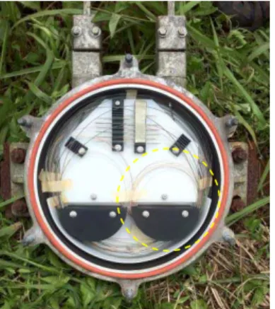 Fig. 1.  Bending of optical fibre in joint closure 