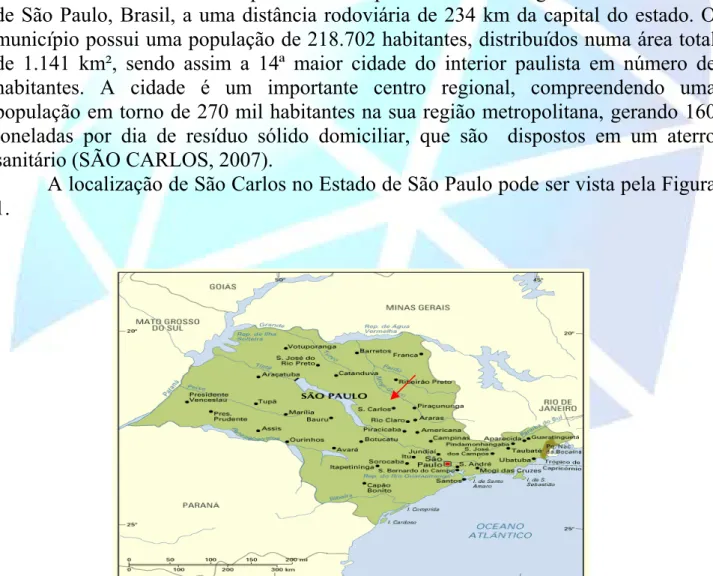 Figura 1. Mapa do Estado de São – Brasil. Fonte: MAPA...GuiaNet Brazil, 2007. 