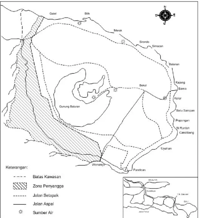 Gambar 1. Daerah penelitian di Taman Nasional Baluran.