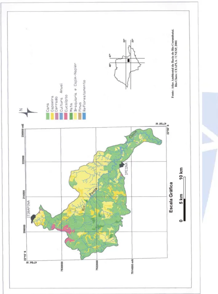Figura 2 – Mapa de Vegetação e Uso do Solo–2000 da Bacia do Rio Passa-Cinco/SP 