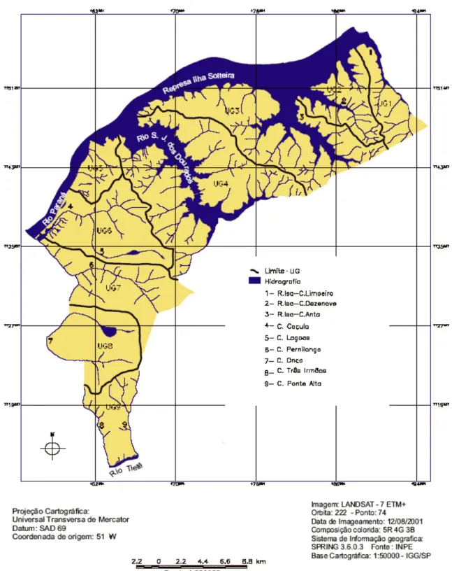 Figura 2 – Carta Hidrográfica do Município de Ilha Solteira. 