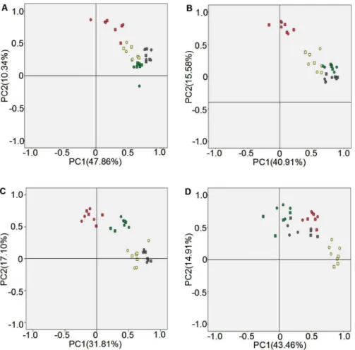 Figure 4. Principal component analysis of bacterial community diversities in rhizosphere soil