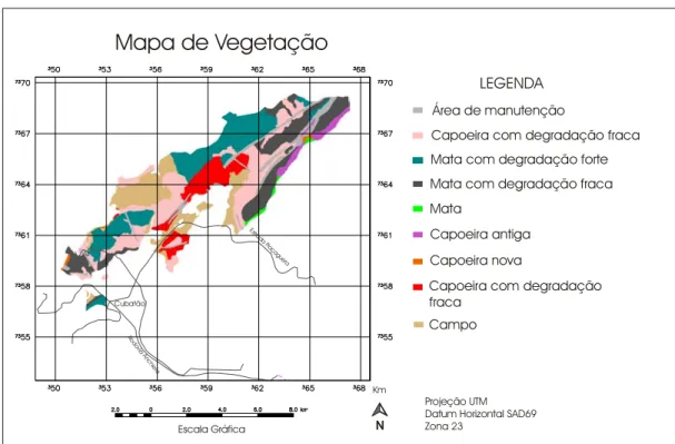 Figura 5 – Mapa de vegetação da região de Cubatão (SP). Fonte: IPT (1985) 