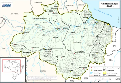 Figura 1: Localização geográfica do município de Porto Velho, estado de Rondônia, Brasil Fonte: Instituto Brasileiro de Geografia e Estatística