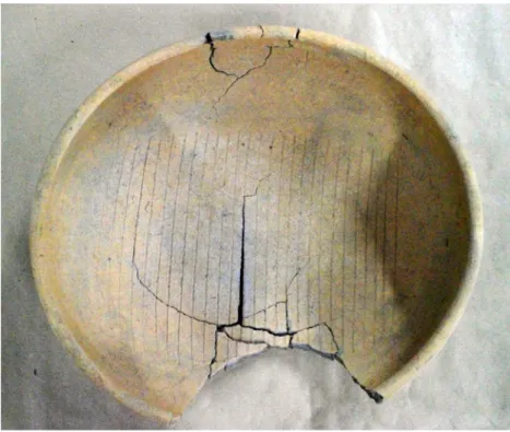 Figura 6 – Foto de um “ralador cerâmica” (AP-CA-18.107-93.37) encontrado no sítio  megalítico Aristé, de Rego Grande, Calçoene, Amapá