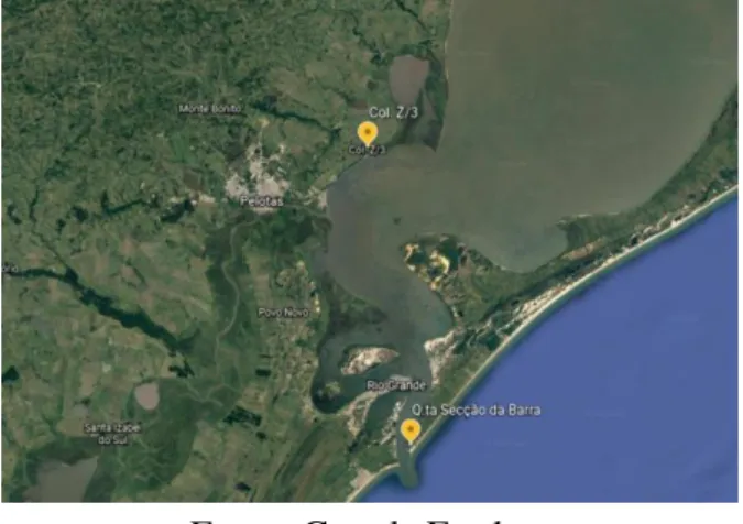 Figura 1: Localidades da Pesquisa: Quinta Secção da Barra e  Z3 Pelotas 